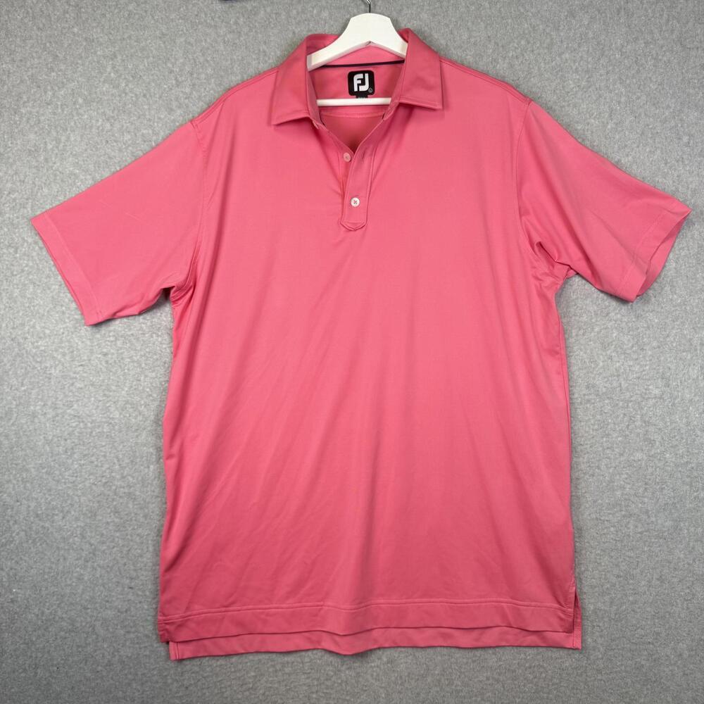 Footjoy men's Large Short Sleeve Golf pink Performance Polo Shirt gorpcore